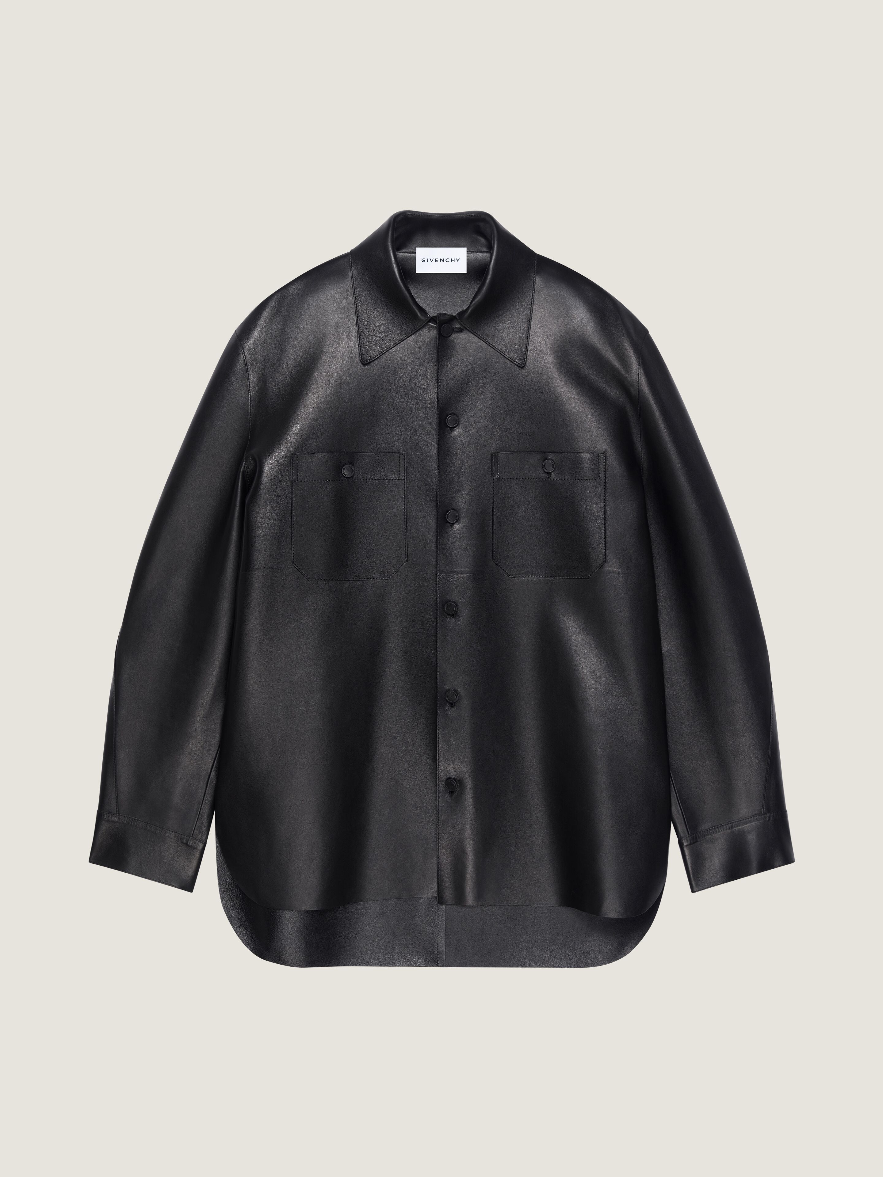 Couture Seam overshirt in leather